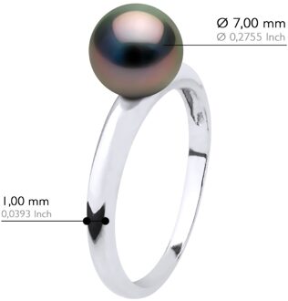 Ring Echte Gecultiveerde Tahiti Parel Rond 7,5-8 mm - Wit Goud