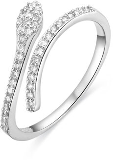 ring in gerhodineerde briljant zirkonia - Nudoa Wit