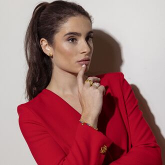 ring met Multicolour Zirkonia afgewerkt in 18K geel goud - Fabeu Veelkleurig - One Size