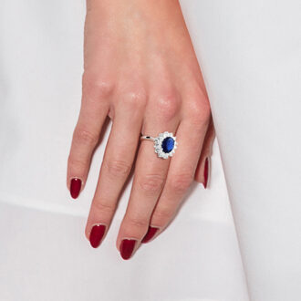 Ring "saffier" zilveren sieraden 925 - Kate