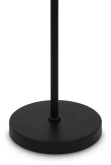 Ring vloerlamp met glazen kap, zwart zwart, wit