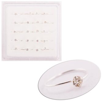 Ring Zirkoon Zilver Snelheid Up (20 Stuks) Kleur: Zilver Kleur Maat: Standaard