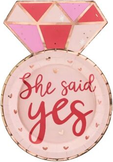 Ringborden 'She Said Yes' (6st) Multikleur - Print