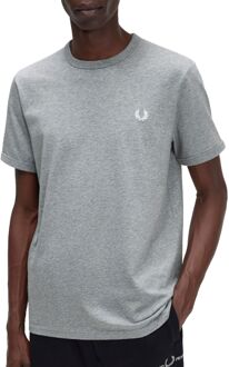 Ringer Shirt Heren licht grijs - XL