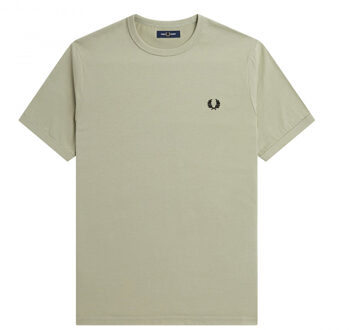 Ringer T-shirt - Mannen - licht groen/wit