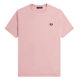 Ringer T-Shirt - Roze T-Shirt Heren - S