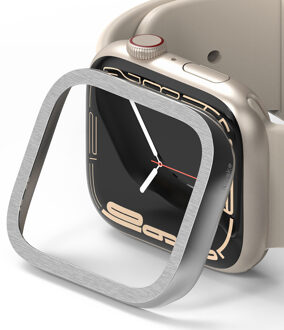 Ringke Bezel Styling voor de Apple Watch Series 7 / 8 / 9 - 45 mm - Hairline Plain Black Zwart