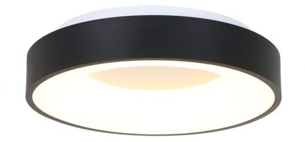 Ringlede plafondlamp zwart ingebouwd LED 2700K