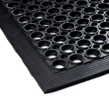 Ringmat 80 x 120 cm - Met rand Zwart