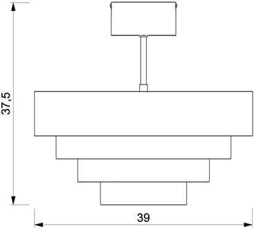 Rings plafondlamp, titaniumkleurig, staal, 1 x E27