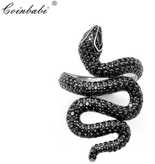 Rings Snake 925 Sterling Silver Trendy Gift For Women, Europe Style Glam Jewelry Eternity Rings Fashion Jewelry Wholesale