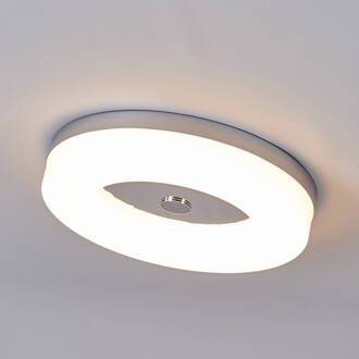 Ringvormige LED-plafondlamp Shania chroom, gesatineerd wit