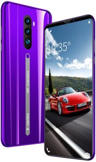 Rino3 Pro 5.8 Inch Scherm Android Telefoon Purple Water Screen Smartphone Effen Kleur Mobiele Telefoon Cool Vorm paars EU plug 64GB