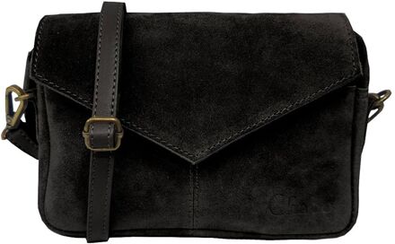 Rio Romy Suede black damestas Zwart - H 13 x B 20 x D 4 cm