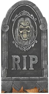 RIP kerkhof grafsteen met schedel - 65x33 cm - horror/Halloween deco - Feestdecoratievoorwerp