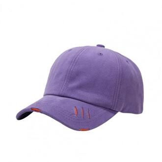 Ripped Baseball Cap Unisex Eenvoudige Verstelbare Outdoor Zonnebrandcrème Eend Hip Hop Hoed Paars