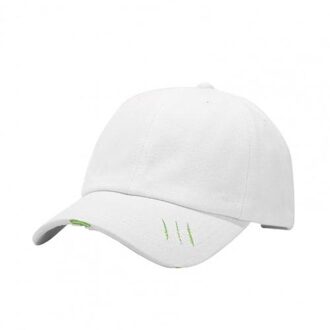 Ripped Baseball Cap Unisex Eenvoudige Verstelbare Outdoor Zonnebrandcrème Eend Hip Hop Hoed wit