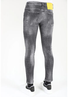 Ripped jeans met verfspatten stretch mm112 Grijs - 31