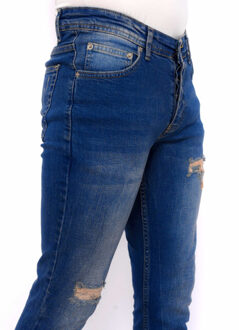 Ripped jeans slim fit strech dc - maat 38 Blauw
