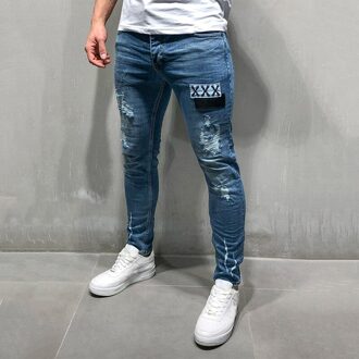 Ripped Skinny Jeans Mannen Kleding Gat Straight Leg Skinny Jeans Denim Broek Casual Broek Mannen Xxxl