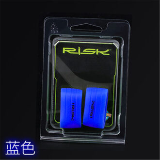 Risico 1 Paar Fietsstuur Tape Vaste Ring Rubber Anti-Skip Racefiets Stekkers Voor Handvat Bar Tape blauw