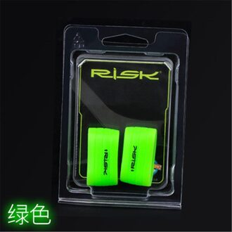 Risico 1 Paar Fietsstuur Tape Vaste Ring Rubber Anti-Skip Racefiets Stekkers Voor Handvat Bar Tape groen