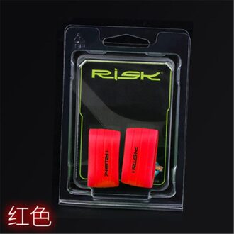Risico 1 Paar Fietsstuur Tape Vaste Ring Rubber Anti-Skip Racefiets Stekkers Voor Handvat Bar Tape rood