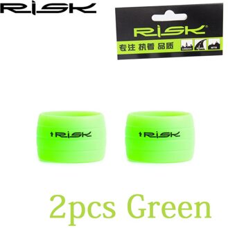 Risico 1 Paar Siliconen Plug Fietsstuur Tape Plug Racefiets Anti-Skip Ring Stuur Bar Tape Waterdichte Stekkers accessoires groen-1 paar