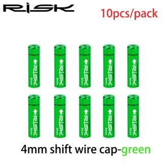 Risico 10 stks/doos Fiets Rem/Versnellingskabel Cap Alumium MTB Racefiets Derailleur Liner Tops Fiets Rem Versnellingskabel end Cap 4mm groen