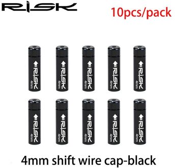 Risico 10 stks/doos Fiets Rem/Versnellingskabel Cap Alumium MTB Racefiets Derailleur Liner Tops Fiets Rem Versnellingskabel end Cap 4mm zwart