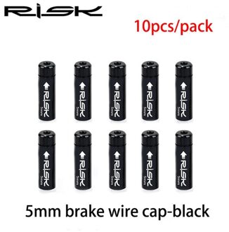 Risico 10 stks/doos Fiets Rem/Versnellingskabel Cap Alumium MTB Racefiets Derailleur Liner Tops Fiets Rem Versnellingskabel end Cap 5mm zwart