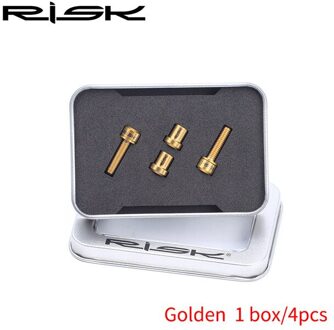 RISICO 2pcs M5x18mm Racefiets Carbon Stuurpen Bouten & Moer Kits Titanium Ti Fiets Stem Bouten Mountainbike Stuurpen schroef Moer Kits goud