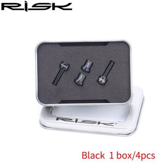 RISICO 2pcs M5x18mm Racefiets Carbon Stuurpen Bouten & Moer Kits Titanium Ti Fiets Stem Bouten Mountainbike Stuurpen schroef Moer Kits zwart