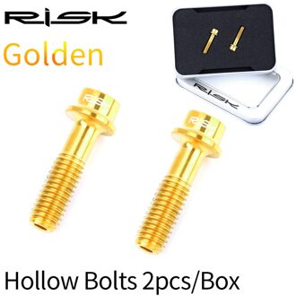 Risico 6Pcs M5 * 18 Mm Titanium Sl Stem Bevestigingsbouten Mtb Fiets Steering Stuurpen Stuur TC4 Sl schroef Fiets Bevestiging Onderdelen 2stk-1SetGolden-SL