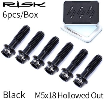 Risico 6Pcs M5 * 18 Mm Titanium Sl Stem Bevestigingsbouten Mtb Fiets Steering Stuurpen Stuur TC4 Sl schroef Fiets Bevestiging Onderdelen 6stk-1reeks zwart-SL