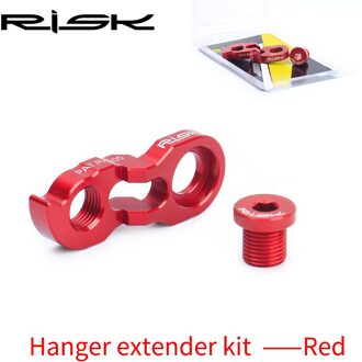 Risico Derailleurhanger Extender Kit Fiets Staart Haak Uitbreiding Aluminium Fietsen Derailleur Adapter Fietsonderdelen 40T 42T 46T 1 reeks rood
