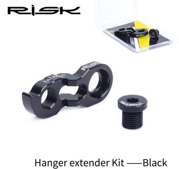 Risico Derailleurhanger Extender Kit Fiets Staart Haak Uitbreiding Aluminium Fietsen Derailleur Adapter Fietsonderdelen 40T 42T 46T 1 reeks zwart
