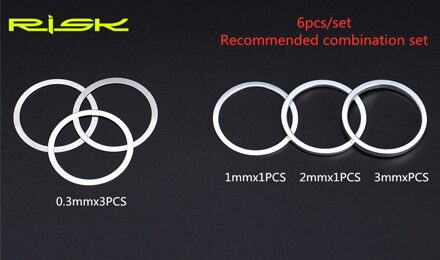 Risico Fiets Vork Wasmachine Fiets Headset Aanpassen Washer Headset Fine-Tunen Cover Fine Tuning Pakking 0.3/1/2/3Mm Spacer Vork Kloof