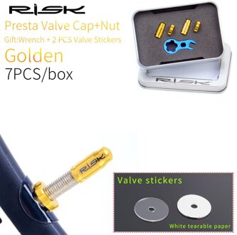 Risico FV55 AV55 Weg Mountainbike Fiets Titanium Presta Schrader Valve Cap Nut Wrench Stofkap Fietsen Acces Presta Valve reeks GLD