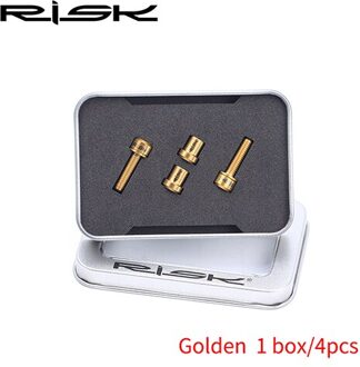 Risico MTB Road Carbon Stuurpen Bouten & Moeren Kit M5 * 18mm TC4 Titanium legering Schroeven met Niet verloren Wasmachine Zwart Regenboog Goud