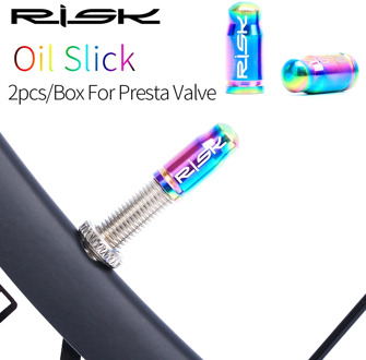 RISK 2pcs Lightweight Titanium Alloy Mountain Road Bike Bicycle Tire Presta Schrader Valve Cap Air Nozzle Dust Cover