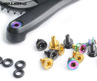RISK Bicycle Bolts Square Hole Crankset Screws M8*15mm Waterproof MTB Road Bike Crank Fixing Bolts Titanium Bicycle Accessories