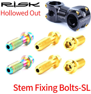 Risk Bicycle Brake Lever Seat Post Clamp Fixed Bolts M5x18 Cycling Hollow Ultralight Fixing Titanium Alloy Screw 6pcs/Box