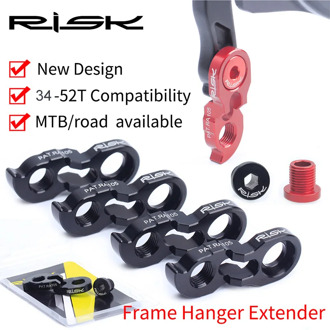 RISK Bike Derailleur Hanger Extension MTB Road Bicycle Rear Derailleur Hanger Extender Frame Gear Tail Hook Convertor Adapter