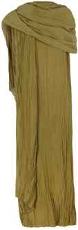 Rita, lange zijden jurk in olijfgroen Cortana , Green , Dames - L,M,S