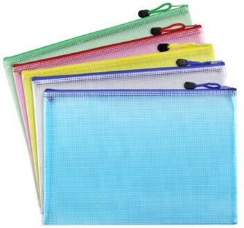 Rits Papier Bestandsmap Waterdichte Plastic Boek Potlood Pen Case Bag Bestand Document Tas Voor Kantoor Student Leveringen 2stk