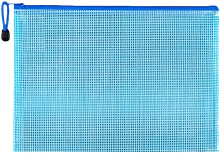 Rits Papier Bestandsmap Waterdichte Plastic Boek Potlood Pen Case Bag Bestand Document Tas Voor Kantoor Student Leveringen blauw