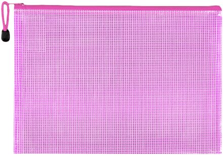 Rits Papier Bestandsmap Waterdichte Plastic Boek Potlood Pen Case Bag Bestand Document Tas Voor Kantoor Student Leveringen roze