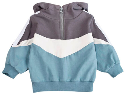 Rits Peuter Kids Baby Jongens Kleur Stiksels Hooded Trui Tops Kleding Kinderen Kinderen Casual Sportswear Baby Kleding Blauw / 3T