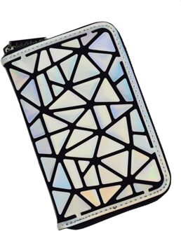 Rits Portemonnee Vrouwen Lange Clutch Geometrische Standaard Portefeuilles Portemonnee Vrouwen carteira Hologram portefeuillesubsidies femme Kaarthouder kleurrijk kort B